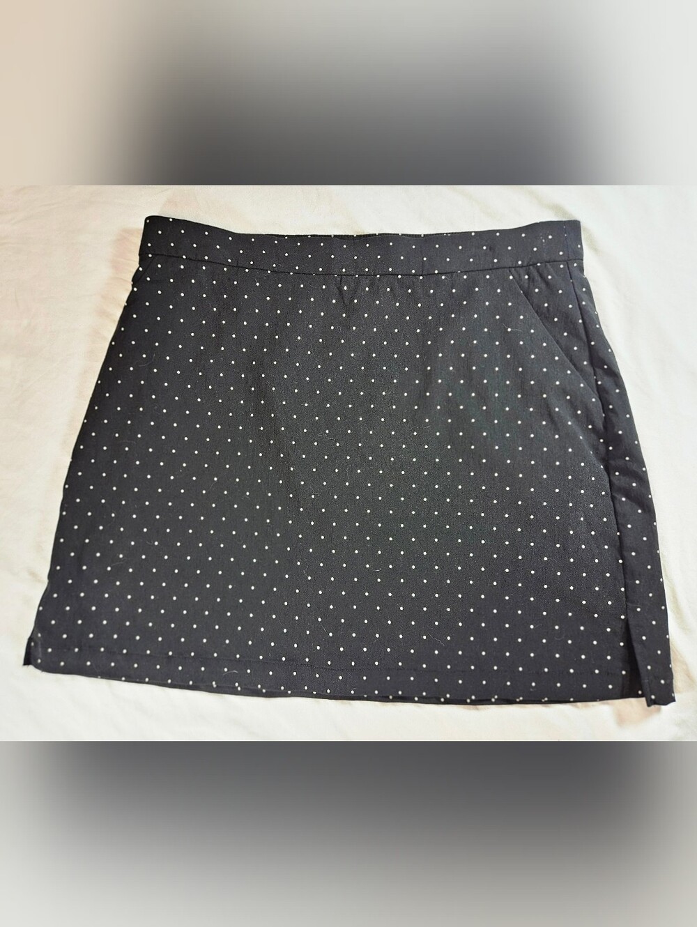 Rafaella Comfort Womens Black & White Polka Dot Elastic Waist Pull On Skort Sz M